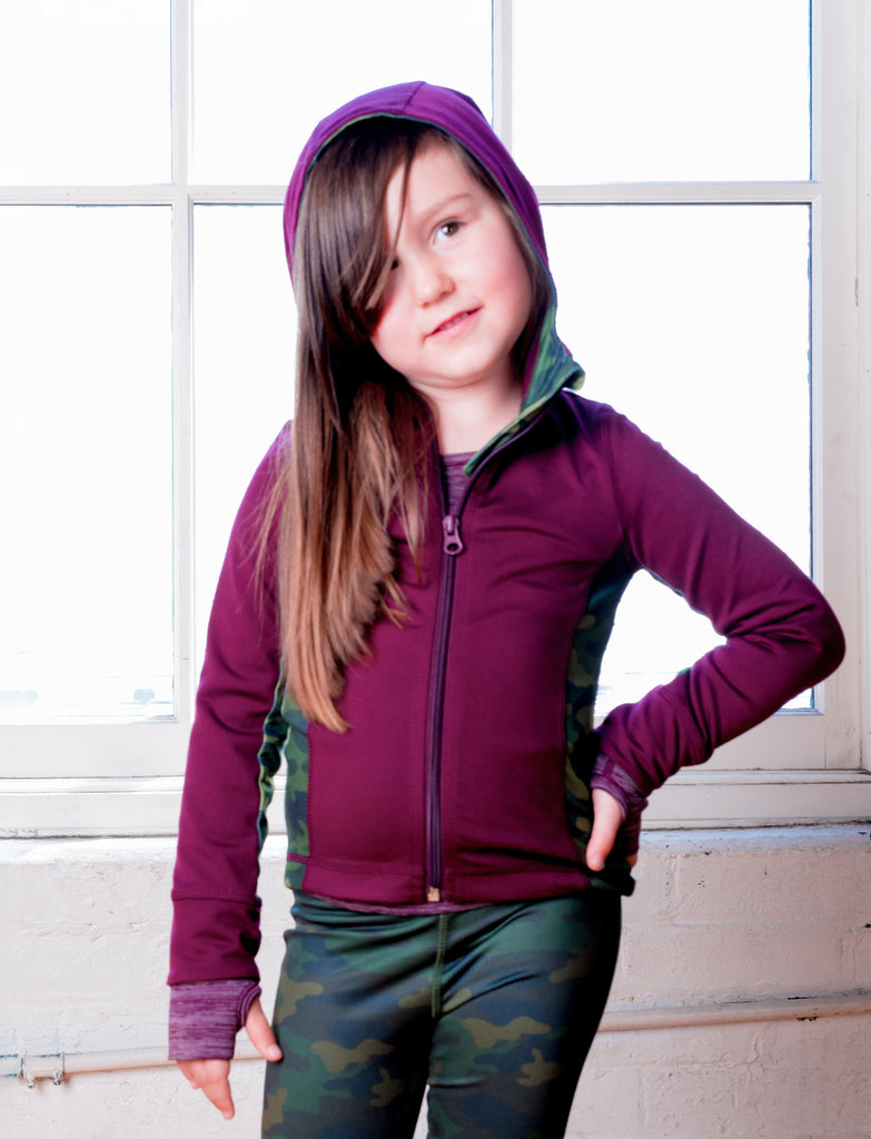 GIRLS 2-6 CUT AND SEW HOODED JACKET