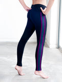 GIRLS HIGH RISE LEGGING WITH SIDE STRIPES